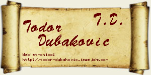 Todor Dubaković vizit kartica